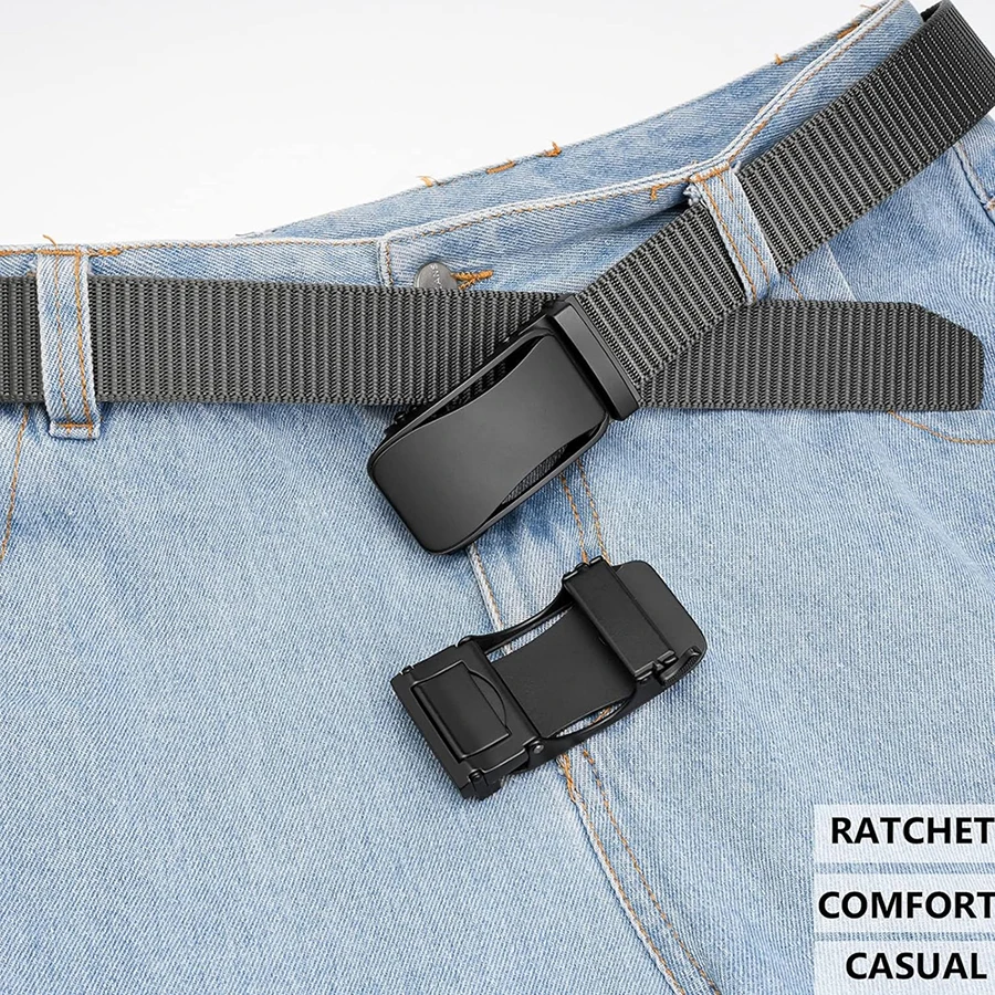 Wear-resistant Lightweight Nylon Ratchet Belt Men Tactical Stretch Hiking Hunting Pants Web Golf Belt