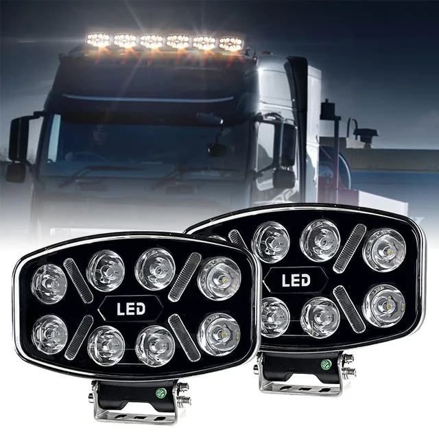 High-power 10 Inch 9-30v White Amber DRL Oval LED Work Drive light Head Light Spotlight Light For Truck Offroad 4WD SUV