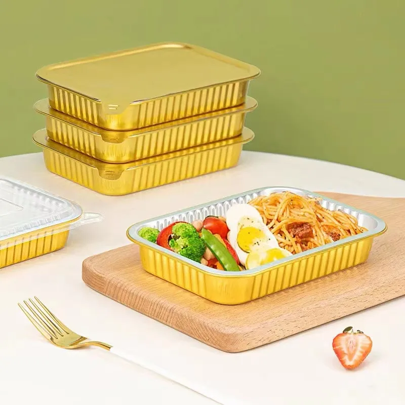 Одноразовый контейнер из алюминиевой фольги, прямоугольный контейнер из оловянной фольги для посуды, гриля, кастрюли, контейнер из алюминиевой фольги с крышкой, цена