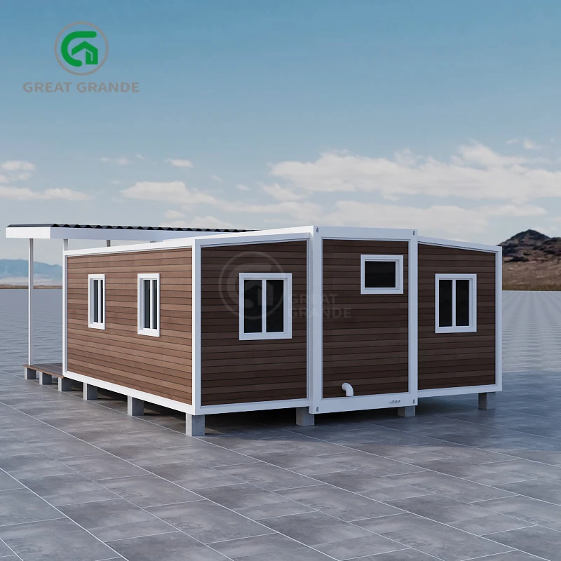 Insulated Prefabricated Container Home Folding Expandable House Portable Tiny Home With 2 Bedrooms