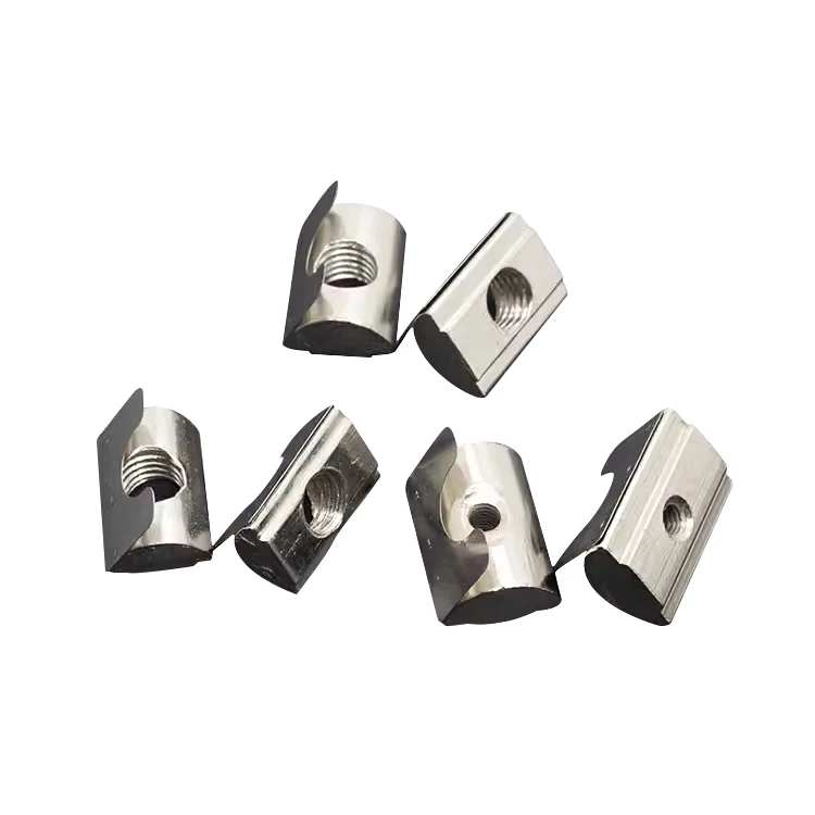 Aluminum Profile Accessories, Spring Clip Nuts, Elastic Positioning Blocks, 20/30/40/45 Type, M3-M4-M5M6 Carbon Steel