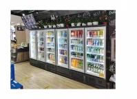 Freezer with Air-Cooled Display Drinks Fridge Compressor Glass Door for Supermarket Fridge Use for Ice Cream