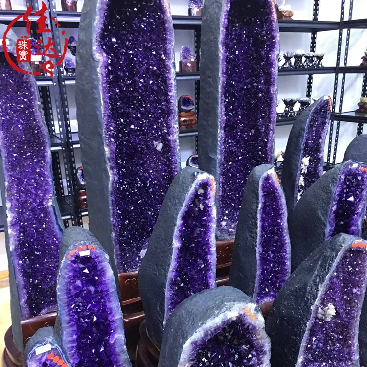 Wholesale Natural Brazilian Uruguay Amethyst Geode Crystal Home Office Ornament Decorative