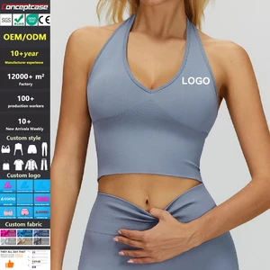 Custom Fabric Style Color Logo Breathable Yoga Bra Women'S Shockproof Gym Fitness Top Sujetador Deportivo Seamless Sports Bra