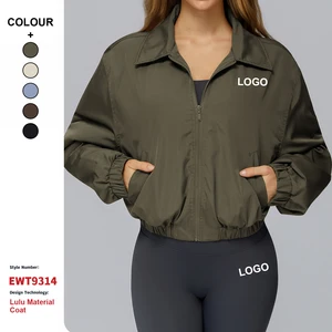 Custom Autumn Winter Loose Fitting Zipper Windproof Jackets Women Long Sleeved Sports Tops Outdoor Hiking Warm Running Jackets