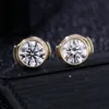 Pendientes de oro amarillo de 10k con diamantes de laboratorio