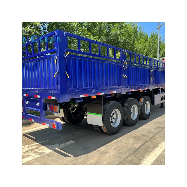 Chinese manufacturer fence semi-trailer 3 4-axis animal transport sidewall fence trailer hot sale for sale