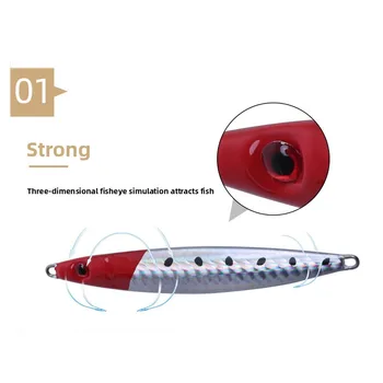 Long-Cast Iron Plate Lure Bottom Fishing Single Hook Tied Shiny Wire Freshwater Carp Fishing Bait Metal Fishing Tackle – Metal Jig – view 3
