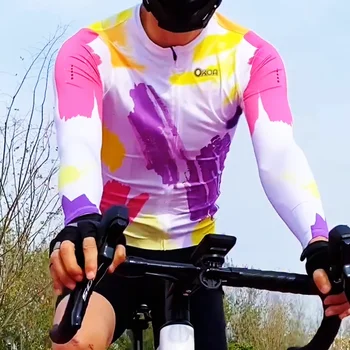2025 OKOA Men's Cycling Jersey Custom OEM Service Wholesales Cycling Team Race Fit Cycling Wear