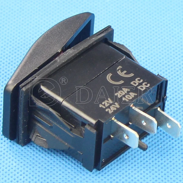 20A 12V Waterproof Marine Momentary DPDT Rocker Toggle Switch with LED Lighted CE RoHS for Boat RV Truck Manufacturer Direct