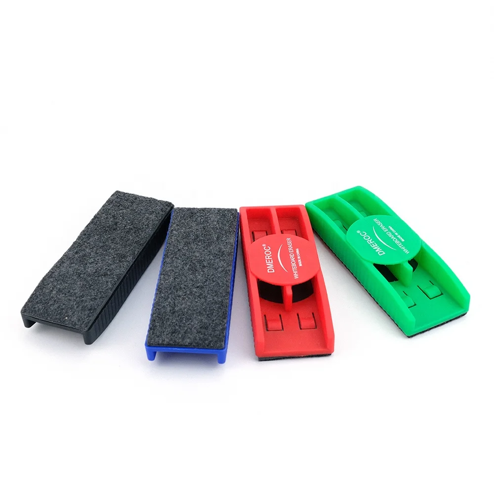 Plastic colorful automatic felt dry erase cleaner chalkboard whiteboard duster magnetic whiteboard eraser with pen holder