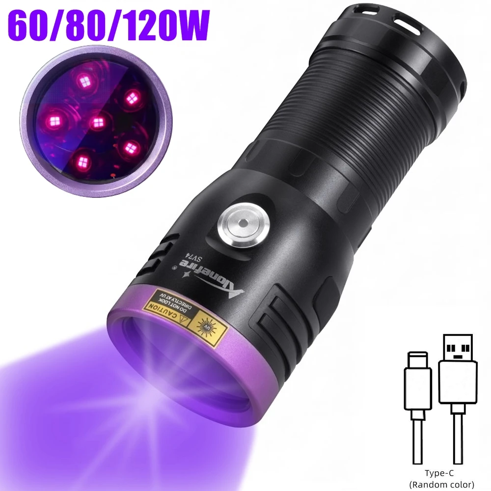 Alonefire H42UV Torcia UV 36W Ricaricabile - Lampada Ultravioletta Professionale 365nm Per Resina, Caccia, Rilevamento Fluorescenza - Foto 5