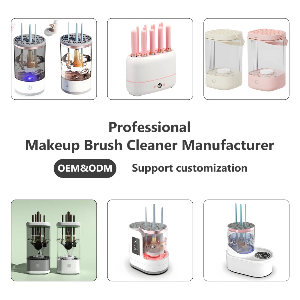 USB Charging Automatic Portable Makeup Brush Cleaner Electric Makeup Brush Cleaning Machine with Brush Clean Mat