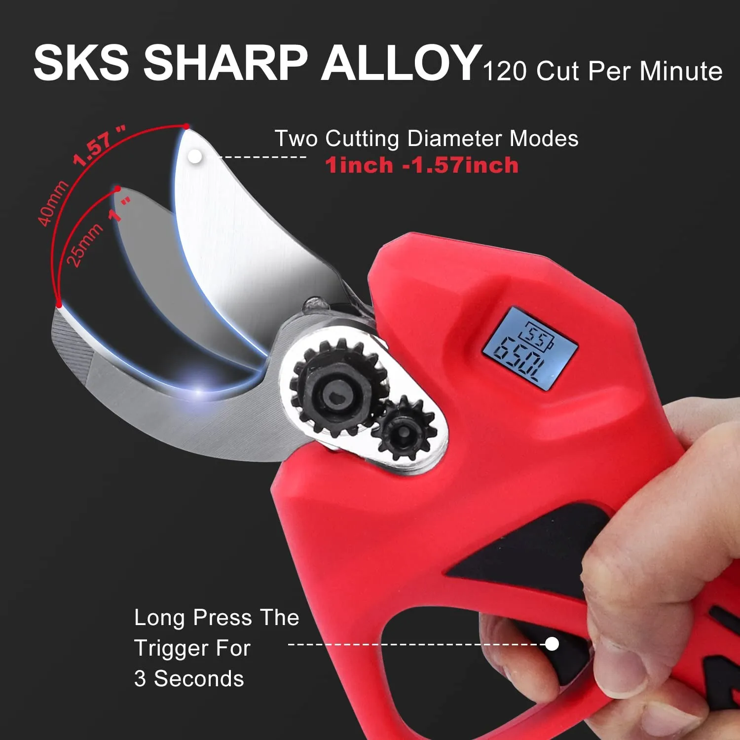40mm 1.6inch Cutting Diameter Pruning Shears For Gardening Sharpener