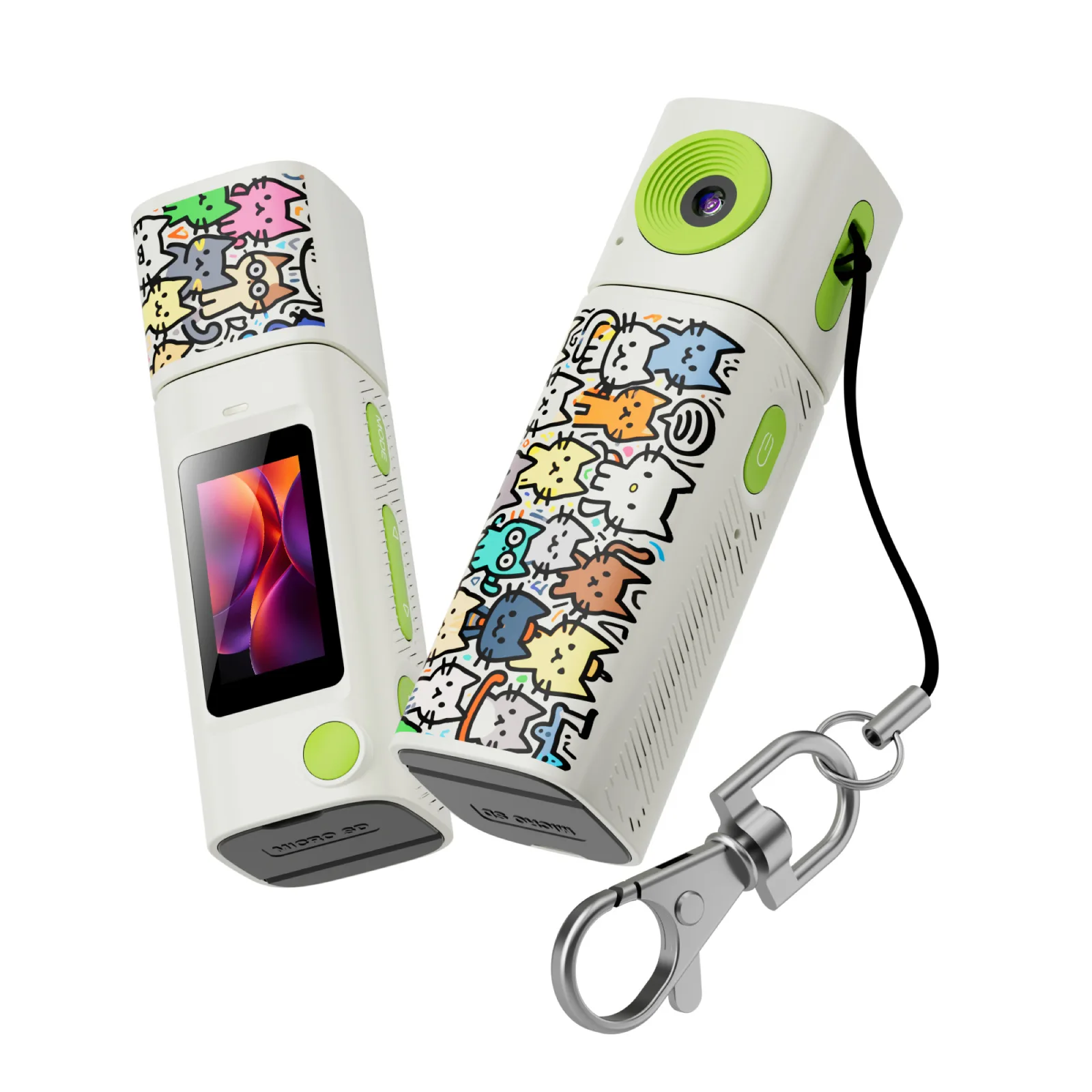 Cute Mini Thumb Camera 2K HD Video Lipstick Shaped Small Keychain