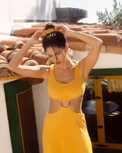 Factory Custom Solid Color O-ring Accessories Beachwear Swim Cover Beach Dress OEM Women Swimsuit Cover Ups Anti-UV High Waist