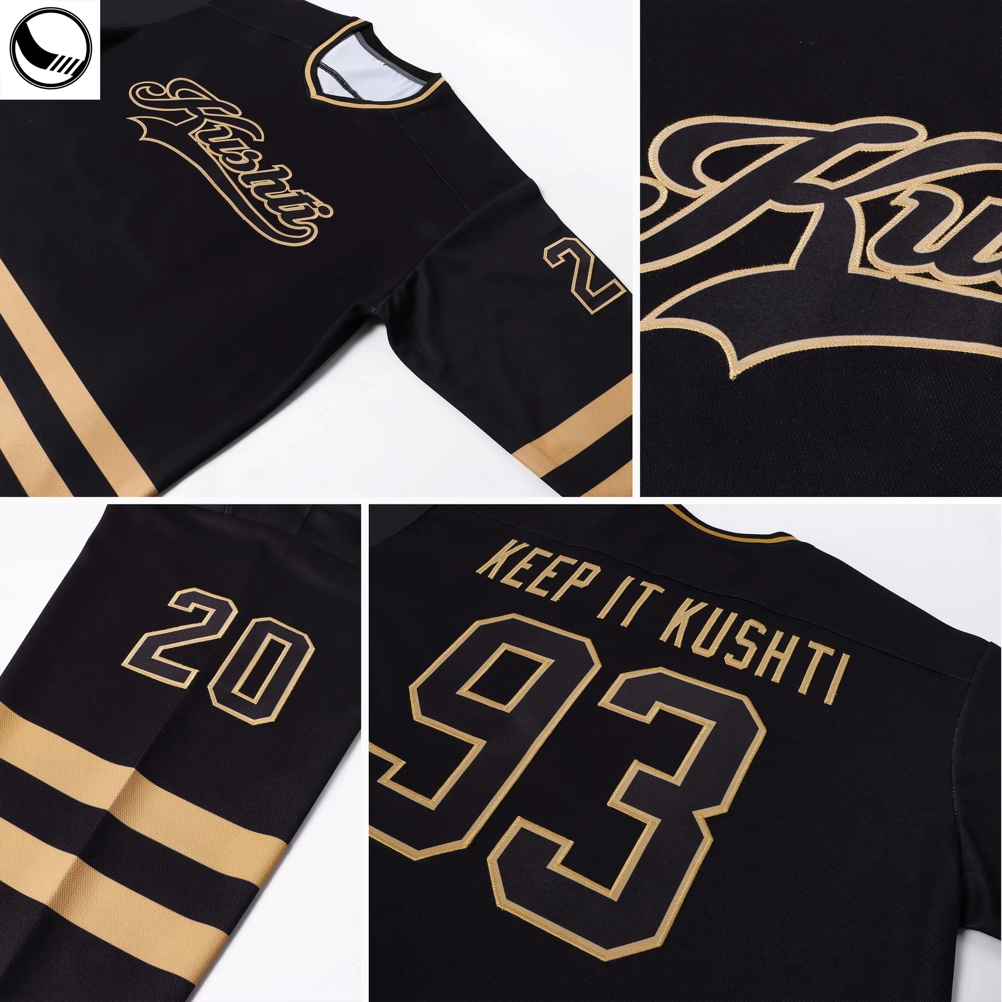 BETHERIVAL Wholesale Fully Polyester Mesh Ice Hockey Jersey Twill Crests Practice Hockey Shirt details