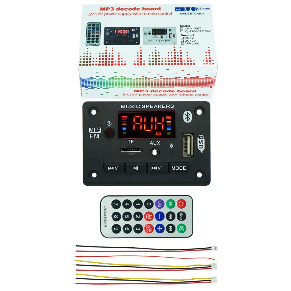 Dab Bluetooth Wirelesst BT Circuit Board Diagram MP3 Player Decoder FM Radio USB Kit Audio Module PCBA 12V
