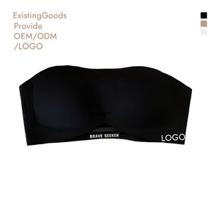 2026 Hot Sale Padded Strapless Ladies Invisible Bandeau Push up Fixed Non-Slip Rubber Boob Tube Tops Bra for Women