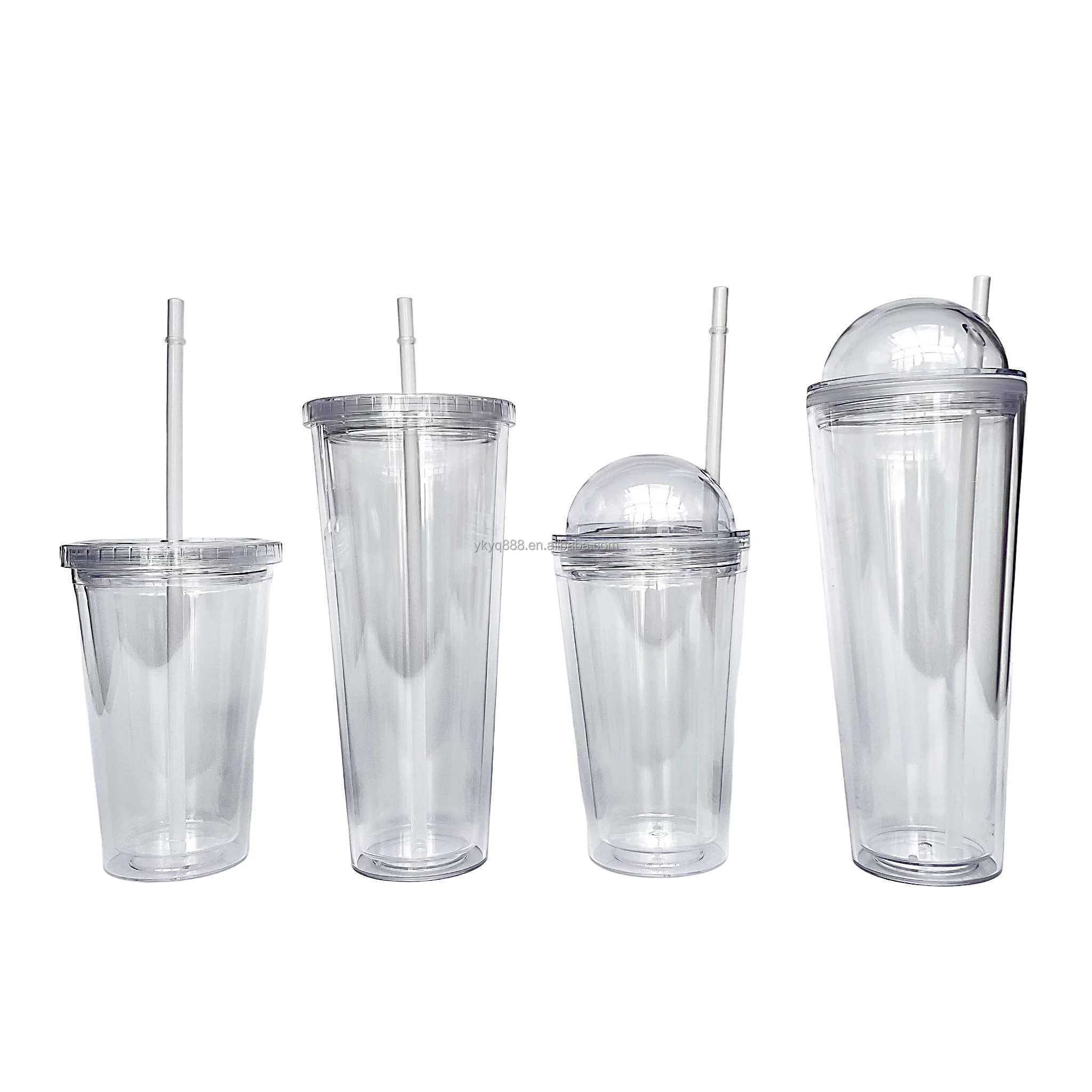 Best Sale Travel Tumbler Insulated Double Wall Tumbler Cup With Lid  Reusable Plastic Straw 24oz Acrylic Tumbler