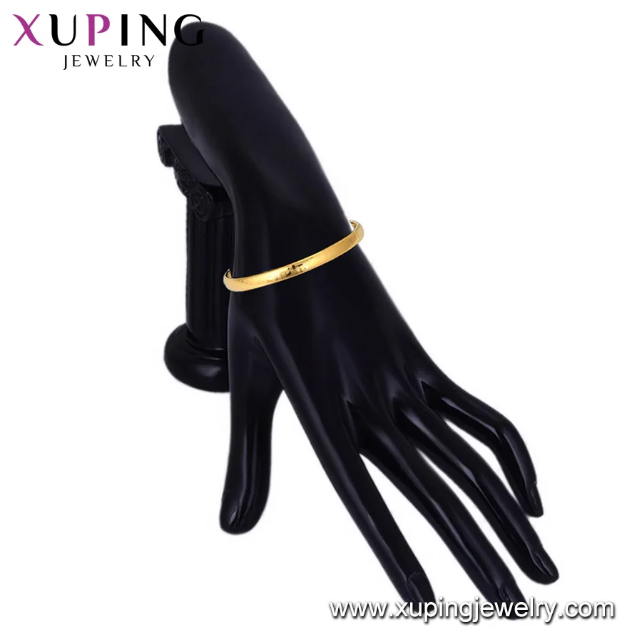 52568 xuping Simple Gold Bangle Hot Selling 24k Gold Color Plated Lady Bangles 2020