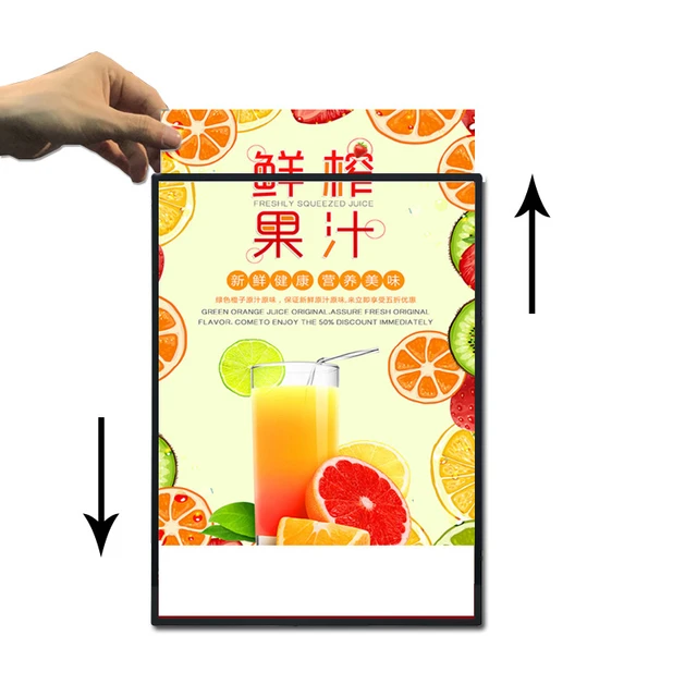 A4 A2 A3 A1 Wholesale Ultra Slim Led Menu Board Advertising Lightbox Aluminum Frame Glass Light Box For Poster Display