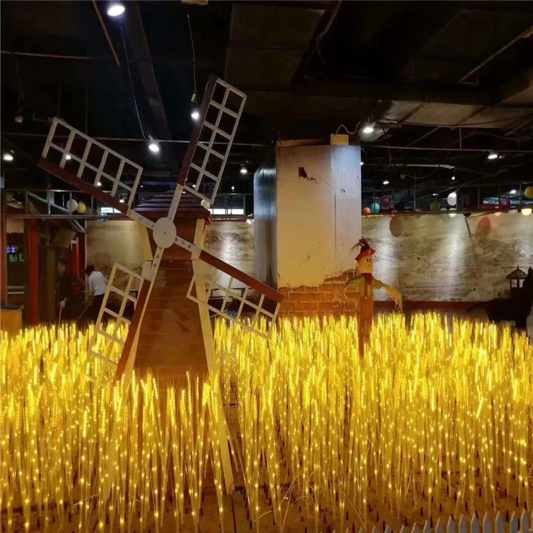 Low Power Waterproof Wheat Ears Led Wheat Light Lamp Stand  Natural Simulation Wheat Lamp for Garden Plaza and Street Decor