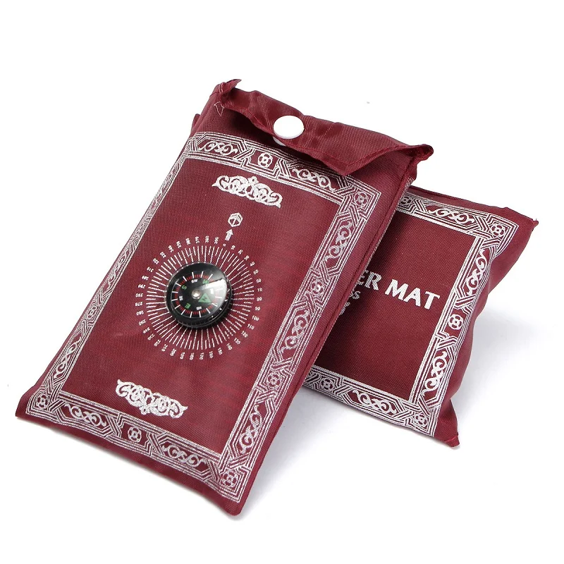 Muslim Prayer Mat Islamic Pocket Prayer Rug Travel Foldable Prayer Mat Arabic Machine Made Journal Pray Rug Cheap Gift Set