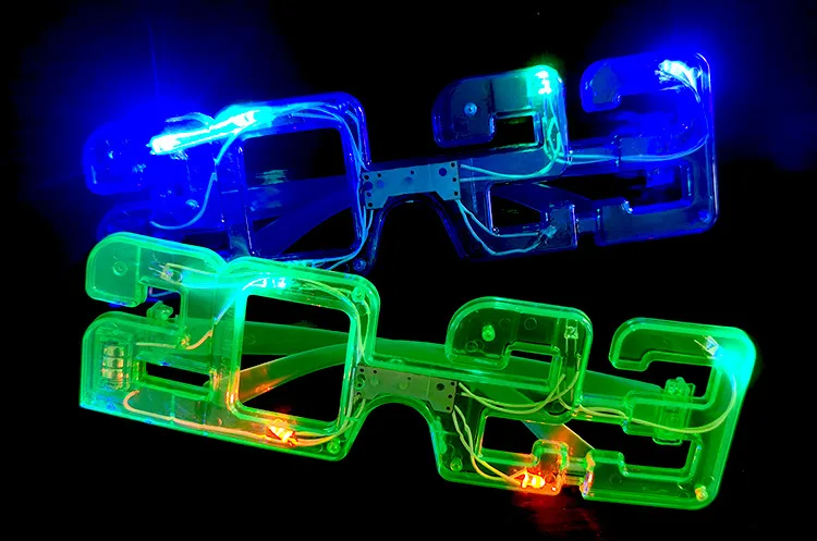 12 pcs LED Glasses Flashing Plastic Light Sunglasses Party Props for Adults 