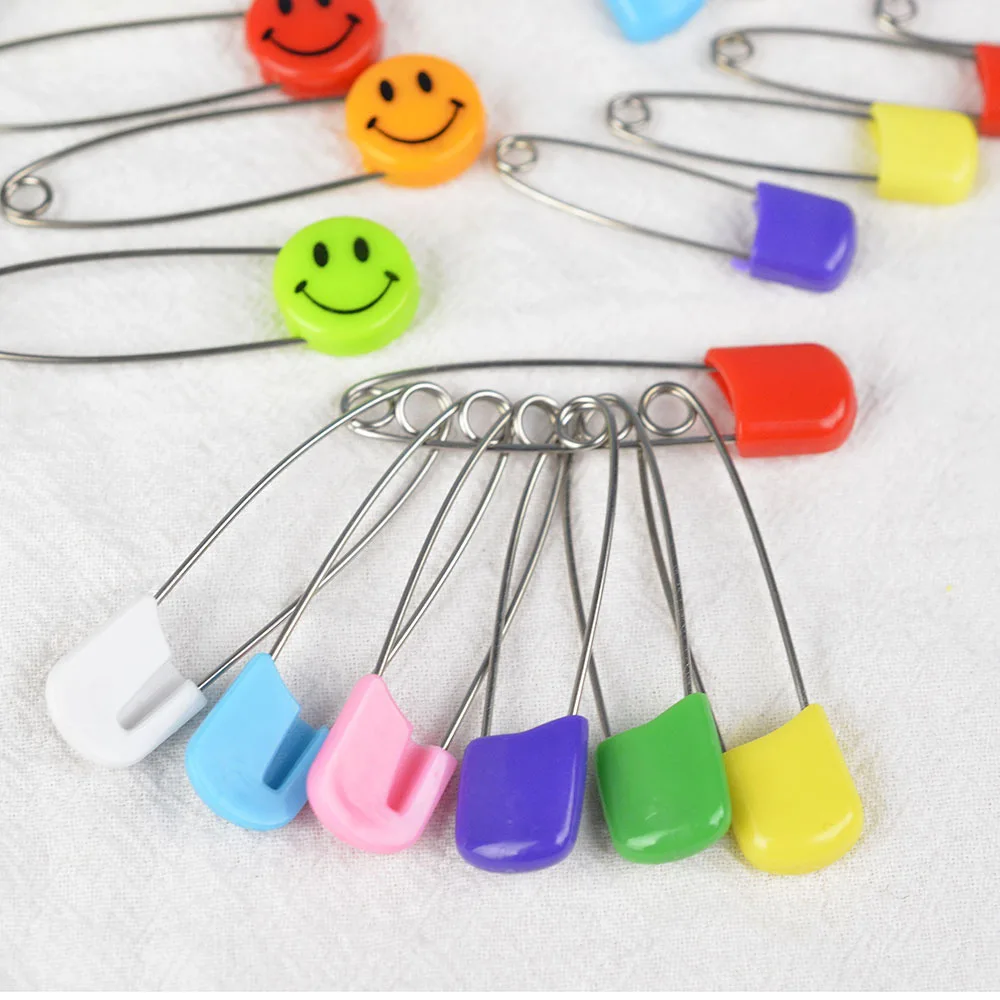 Diaper Pins, White Color Nappy Safety Pins Hold Clip Locking Cloth