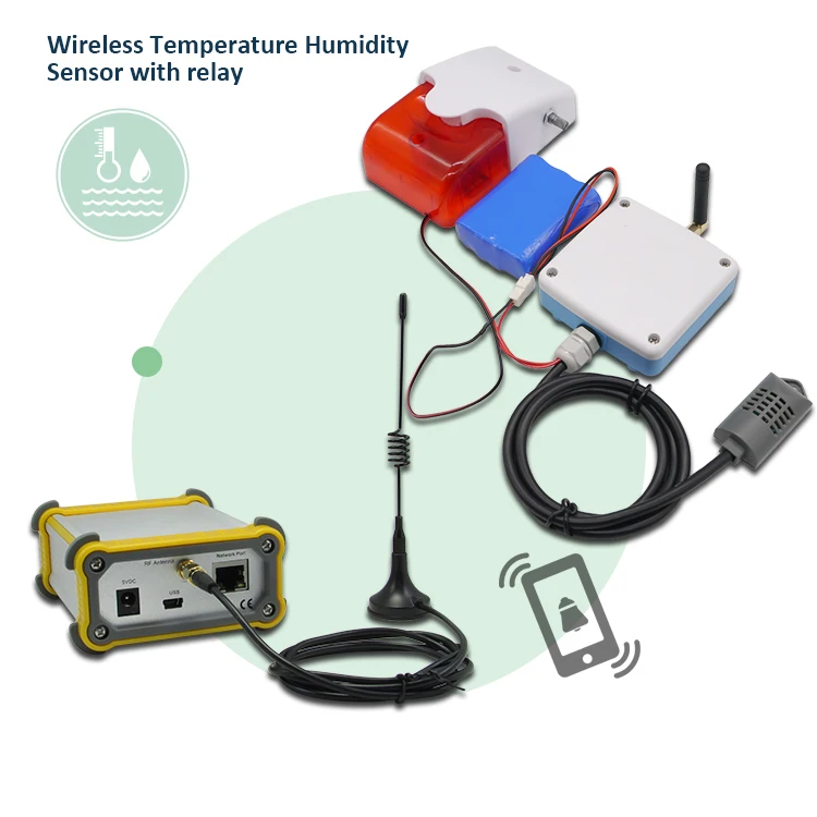 1200m Wireless Temperature Humidity Sensor with Relay Digital ...