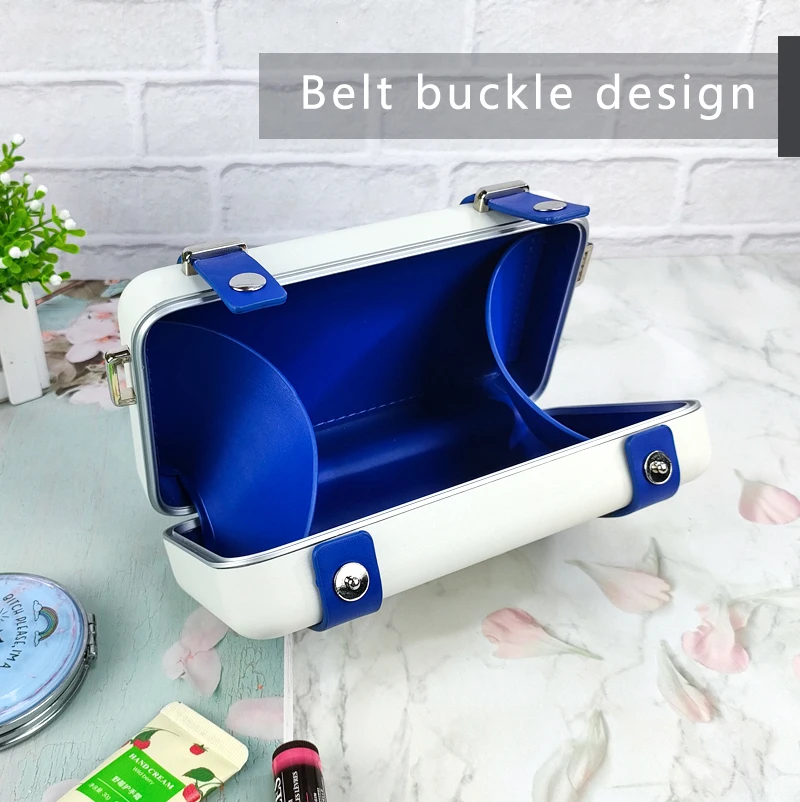 Mini Collapsible ABS Suitcase Fashion Travel Makeup Bag Leather Cosmetic Bag With Buckle factory