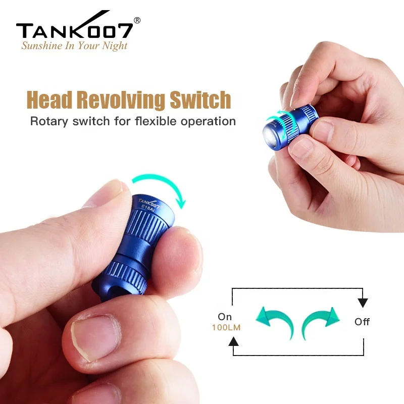 Tank007 E15Ai Small Powerful Led Torch Light Flashlight Lamp Colorful Keychain Flashlight EDC Torch Light Mini Linternas