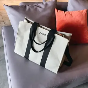 Wholesale Good Quality  Custom Fashion Logo Design Printed Eco-Friendly Large Capacity Canvas Tote Bag