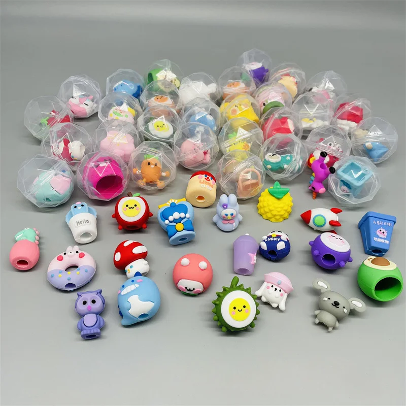 45mm Clear Diamond Shape Container with Toys - Surprise Egg Capsule