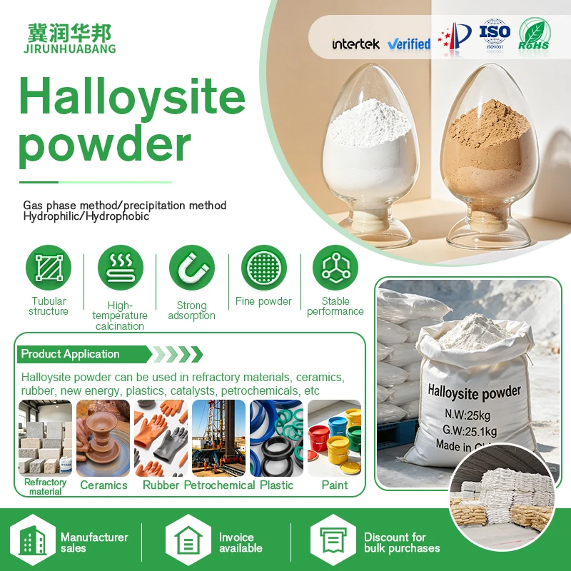 Halloysite Powder for Supplying Catalyst Carrier for Scientific Research Experimental Ceramic Products Good Chemical Stability