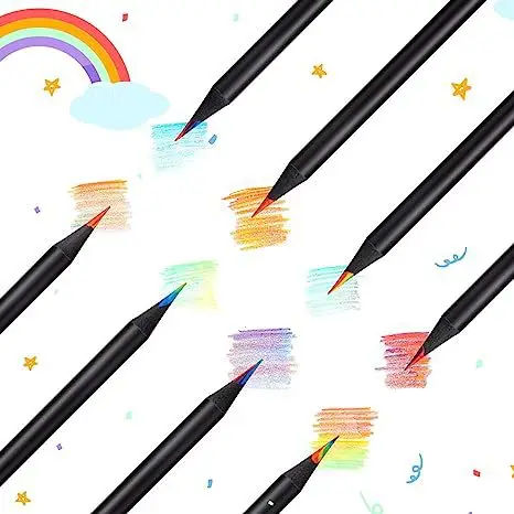 Matite Arcobaleno Triangolari Matite Arcobaleno 12 Colori, Matita Multicolore Jumbo Per Adulti, Set Di Penne Multicolore Per Pittura, Disegno, Regali Matite Bambini Regalo Feste Matite Legno 4 Colori