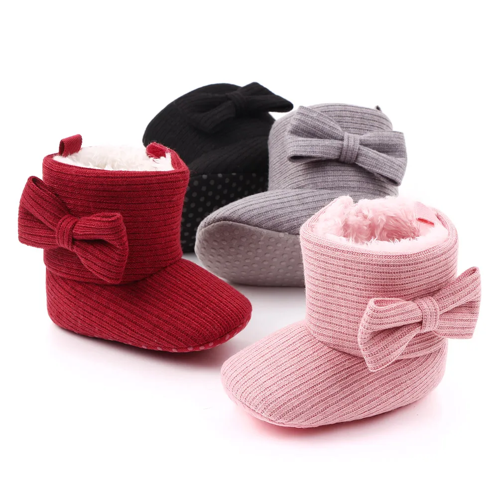 Plush Ball Design Warm Baby Shoes Winter Baby Boots for Newborn First Walker 2025