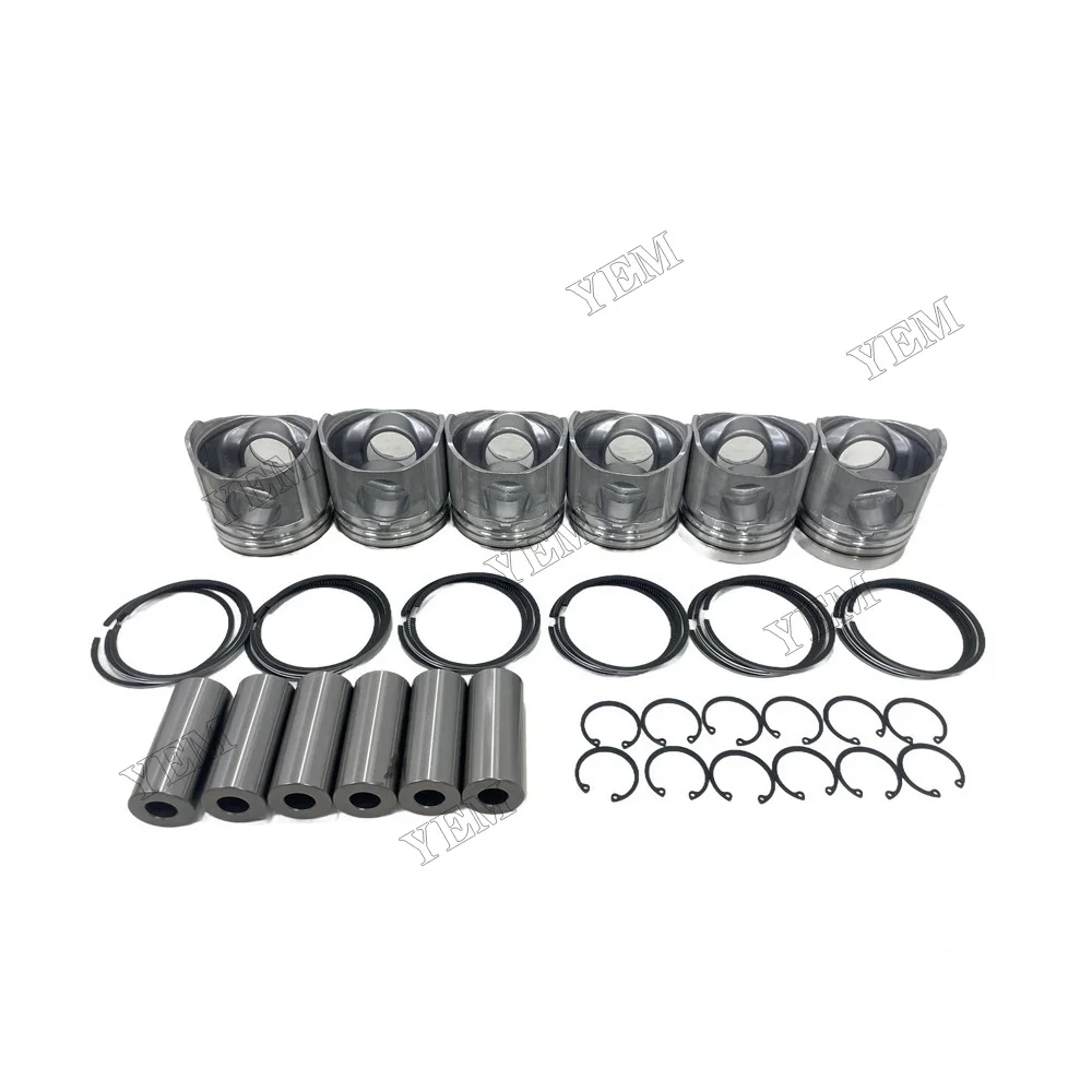 Piston With Rings Set Compatible for Komatsu 6D110 Universal Engine Parts 5