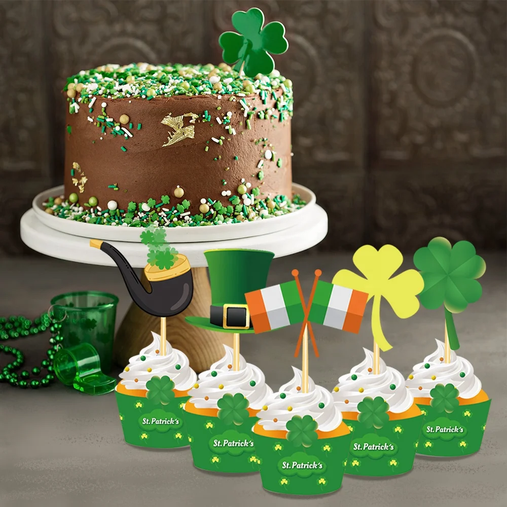 Huanai Kit De Garniture De Cupcake En Papier Dore Ustensiles De Decoration De Gateaux Buy Petit Gateau Saint Patrick St Emballage De Cupcakes Du Jour Des Patriks St Patrick Gateau Decoration Product On