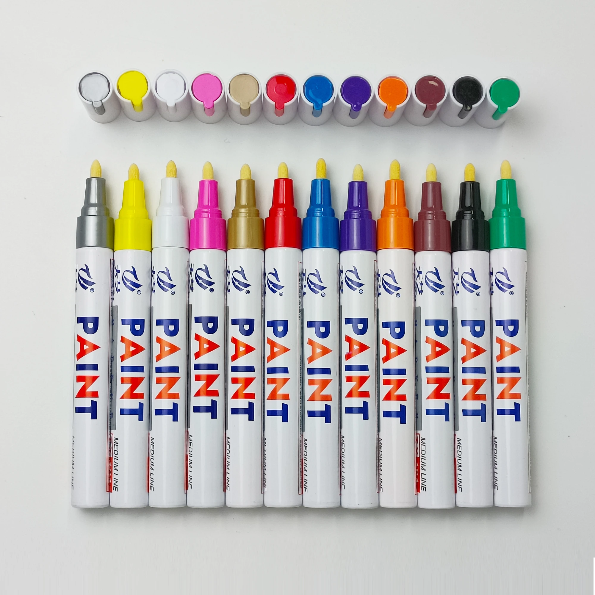 Permanent Oil Based Paint Markers Medium Tip Quick Dry Waterproof  Marker for Metal Wood Plastic Rock Painting Stone