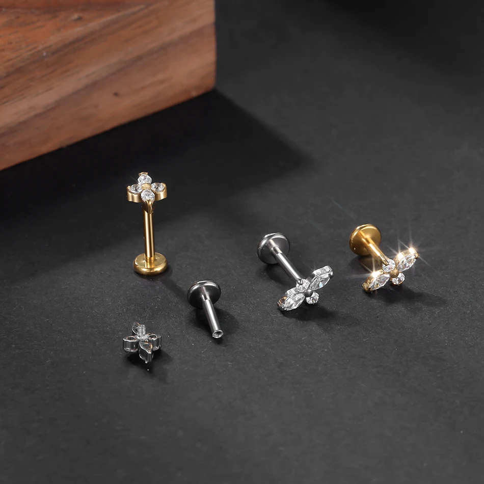 New Arrival Titanium Internally Threaded Ear Piercing Cartilage