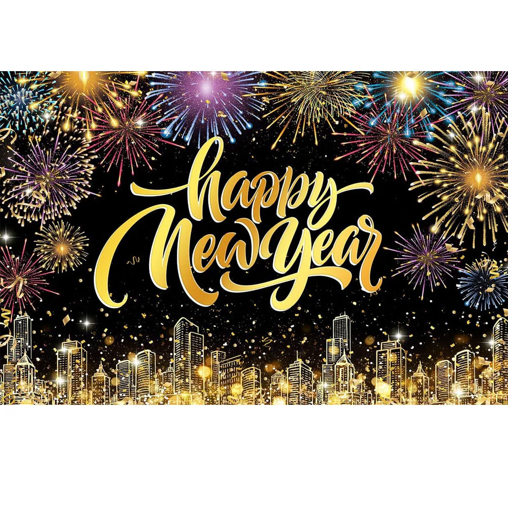 Folat 63756 Servilletas - BlackGold HNY - 33 X 33 Cm - 20 Piezas - Nochevieja Decoracion Fin De Año Oro Negro, Feliz Año Nuevo, Happy New Year