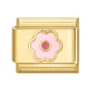 YWXH-98-Gold background pink flower