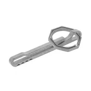 Titanium with slim keychain titanium carabiner belt clip octagonal ring