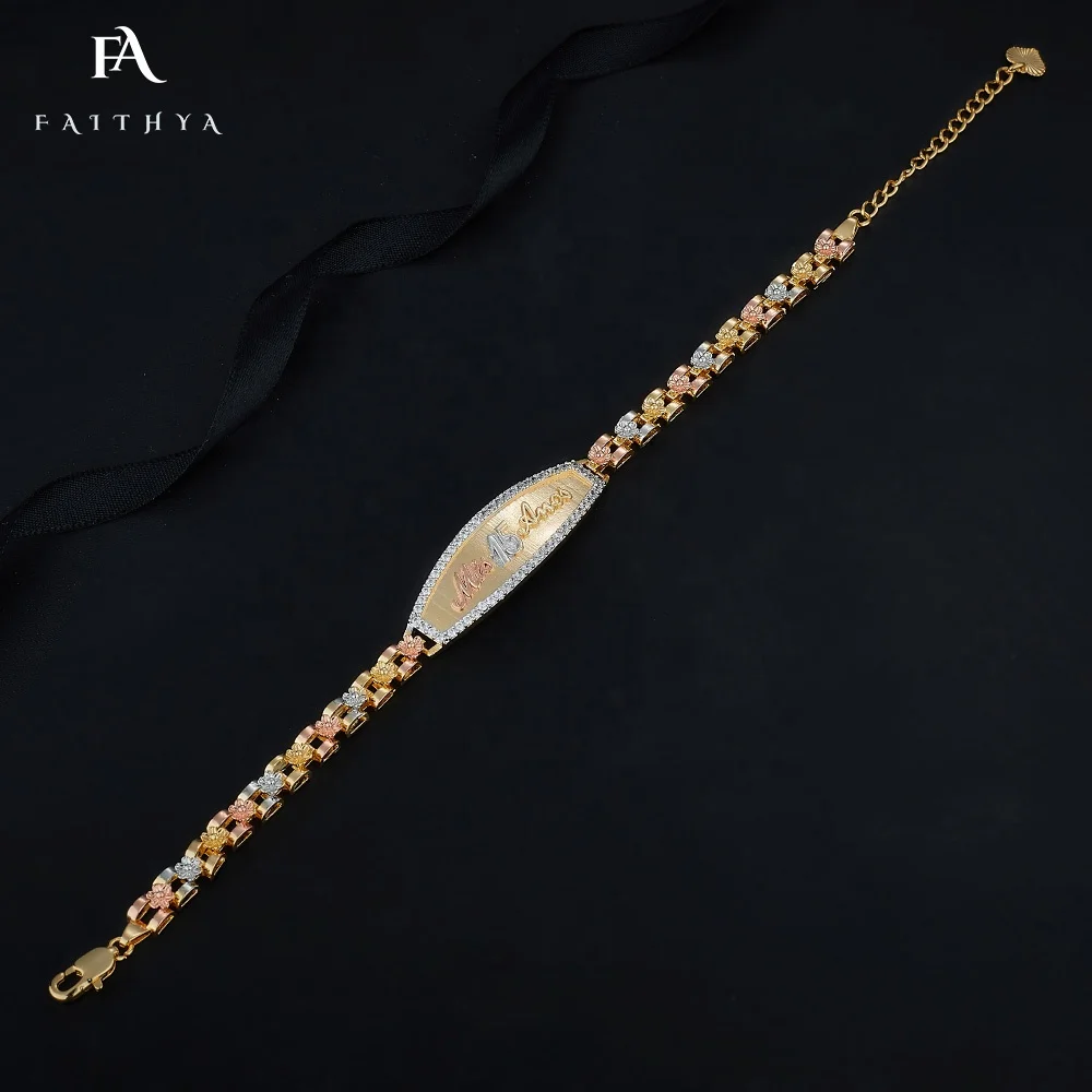 Faithya Professional 15th Anniversary Gift - Tricolor Gold Bracelet