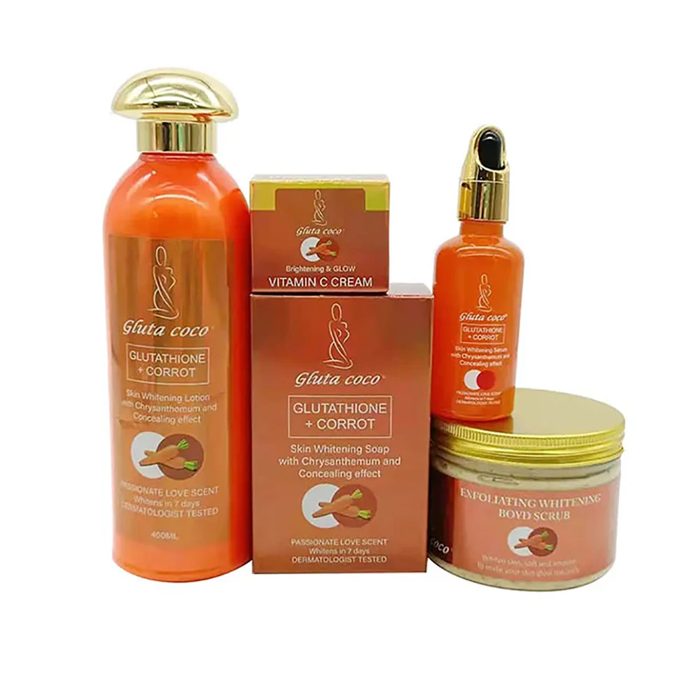 Natural Carrot Vitamin C Facial Kit Moisturizing Brightening Glutathione  Whitening Anti Aging Best Skin Care Product Skincare