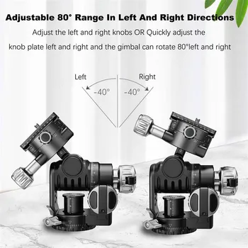 Aluminum Alloy Gimbal Ball Head with Quick Release 1/4"-20 Mount for Tripod Action Camera Mobile Phone Holder (Portable) detail image