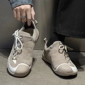 German Winter Training Shoes Men's Fashion Commuting Sports Hiking Jogging Flat Mountain Climbing Trendy Beige Silver-J