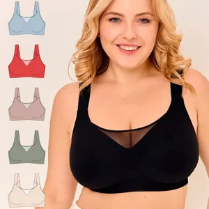 Wholesale Women's Seamless Bras Super Plus Size Soft Widen Straps Appear Thin Style Jelly Bra Brasier Para Mujer